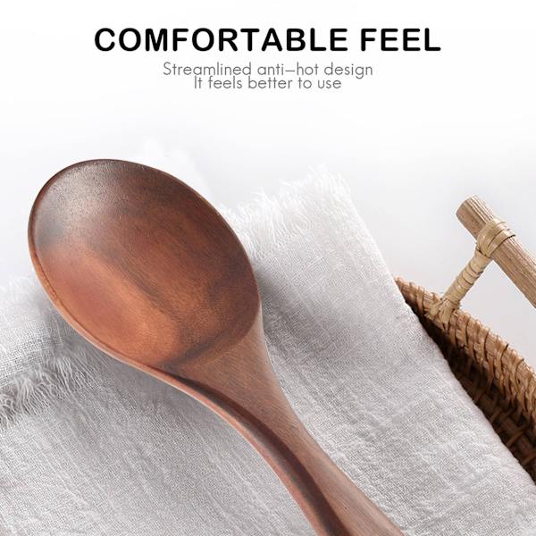 Teak sked Naturligt massivt trä rissked trä rispaddel stor potatis serveringssked trä Ki