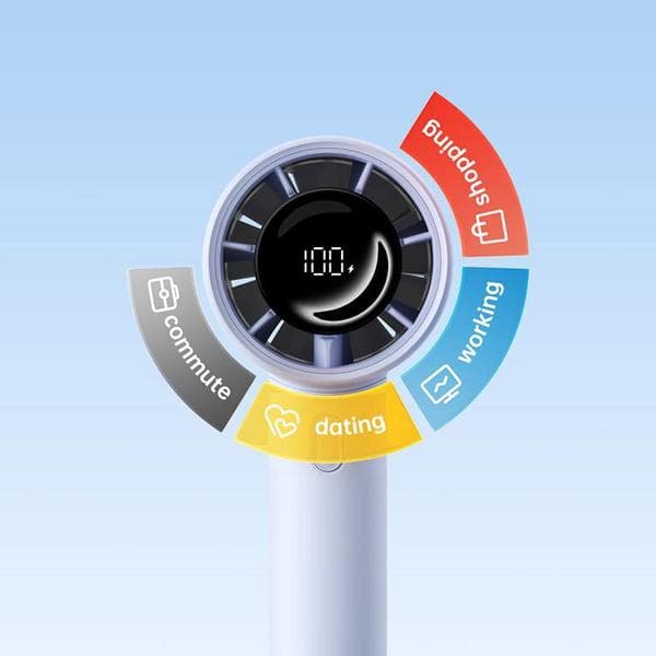 Jisulife Bærbar USB Håndventilator 5000 mAh Ventilator 10S - Blå Blå 208