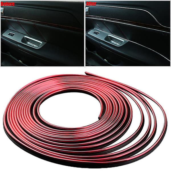 Bil Interiør Støping Trim Strips DIY Bil Styling Dashbord Luftuttak Universal Fleksibel Auto Interiør Dekor Tilbehør| | Blue