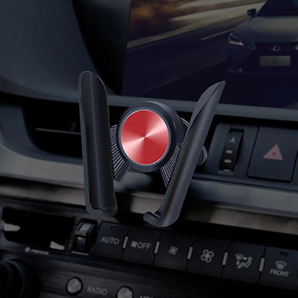Biltelefon Gravity Hållare Stativ Cell Air Vent Mount Support För Iphone 8 X Samsung S20 Bil 360 Rotation Auto Grip Biltillbehör| universal bilfäste Red
