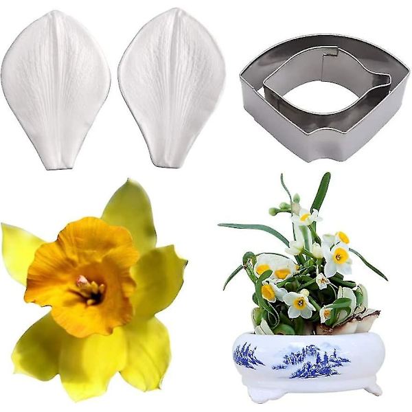 Molds ja -leikkurit Gumpaste narsissin set kakkujen koristeluun - Erinomaiset Daffodil