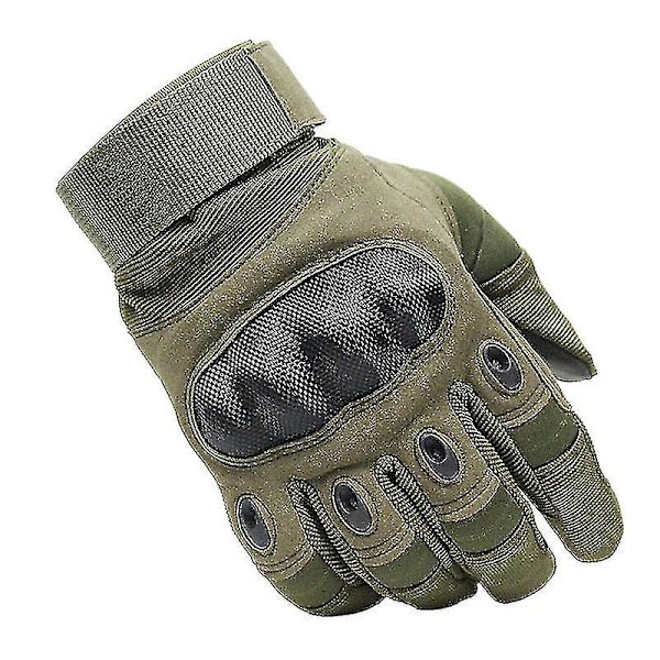 Taktiske handsker, berøringsskærms militærhandsker med hård kno til jagt Skydning Vandring Airsoft Camping Paintball Army Training Military Green XL