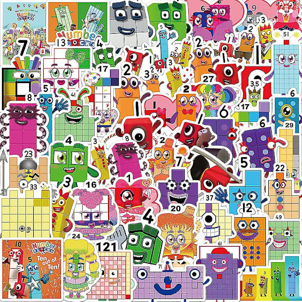 52 kpl Numberblocks Graffiti-tarrat Vedenpitävät sarjakuvatarrat XC