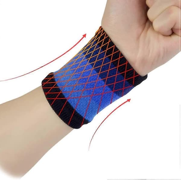 Sportiga handledsband Elastiska handledsband Absorberande handledsskydd för män och kvinnor (blå) (2st)