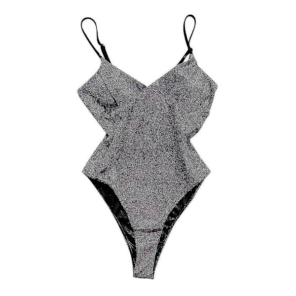 Naisten kimalteleva uimapuku Push Up -osainen uimapuku Sparkly Beachwear uimapuku Purple L