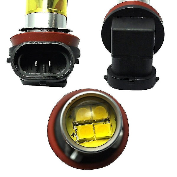 2kpl/ set H11 Led 12v H8 100w Autovalo Power sumuvalo 2835 auton keltainen ajopolttimo universal
