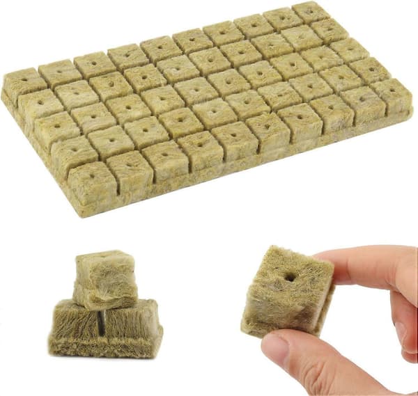 100 stk. Rockwool, Hydroponiske Rockwool-kuber 2,5 x 2,5 x 2,5 cm, Hydroponisk Rockwool Have, Hydroponiske Rockwool-propper, Rockwool-kuber, til formering