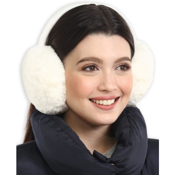 Høreværn til kvinder - Vinter ørevarmere, hvid