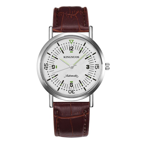 Fashion Trend Creative Student Quartz Par Vandtæt Ur brown band silver