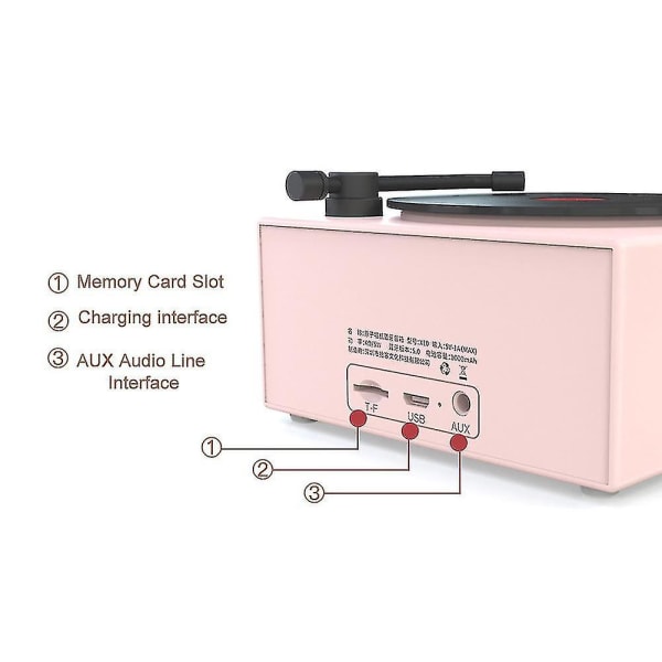 Mini Retro Vinyl Record Trådløs Bluetooth-kompatibel høyttalerknappkontroll Aux musikkspiller Green