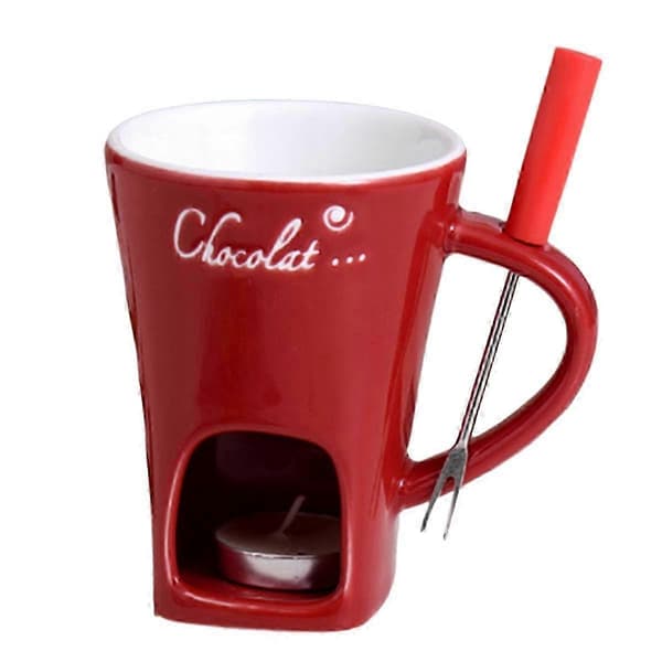 Fonduemuggset för choklad, ost, mjölkkrämstillverkning