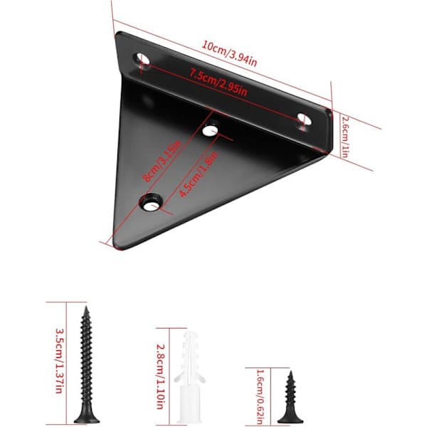 Floating Shelf Brackets, Invisible Triangular Edges.
