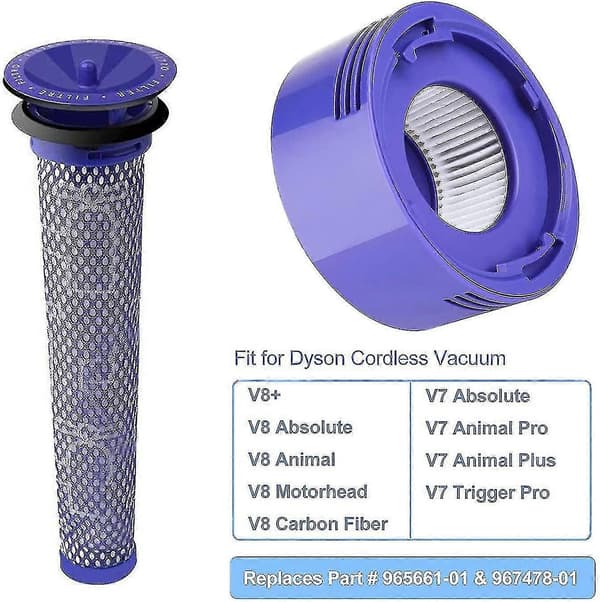 Suodatin Dysonille, vaihtosuodatin Dyson V8 V7:lle, 2 kpl esisuodatin