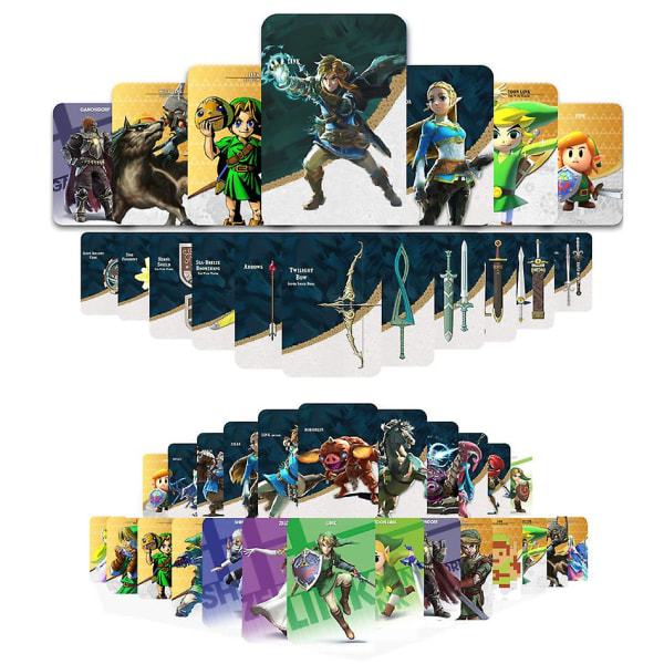 38 stk Zelda Amiibo :tears Of The Kingdo Zelda Ghost God Sword Equipment Crossover Card Switch Nfc Game Chip 26pcs Big card