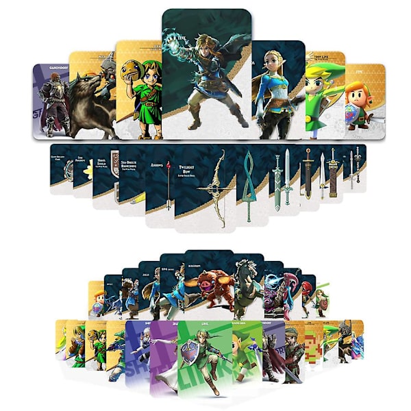 38 stk Zelda Amiibo :tears Of The Kingdo Zelda Ghost God Sword Equipment Crossover Card Switch Nfc Game Chip 26pcs Big card