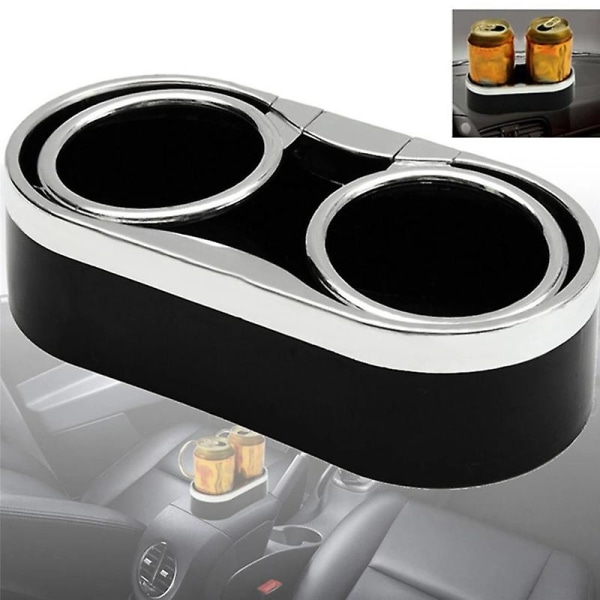 Universal Flaskeholder Stand Krus Mount Car Storage Organizer Dobbelt kopholder - Drikkeholdere Black