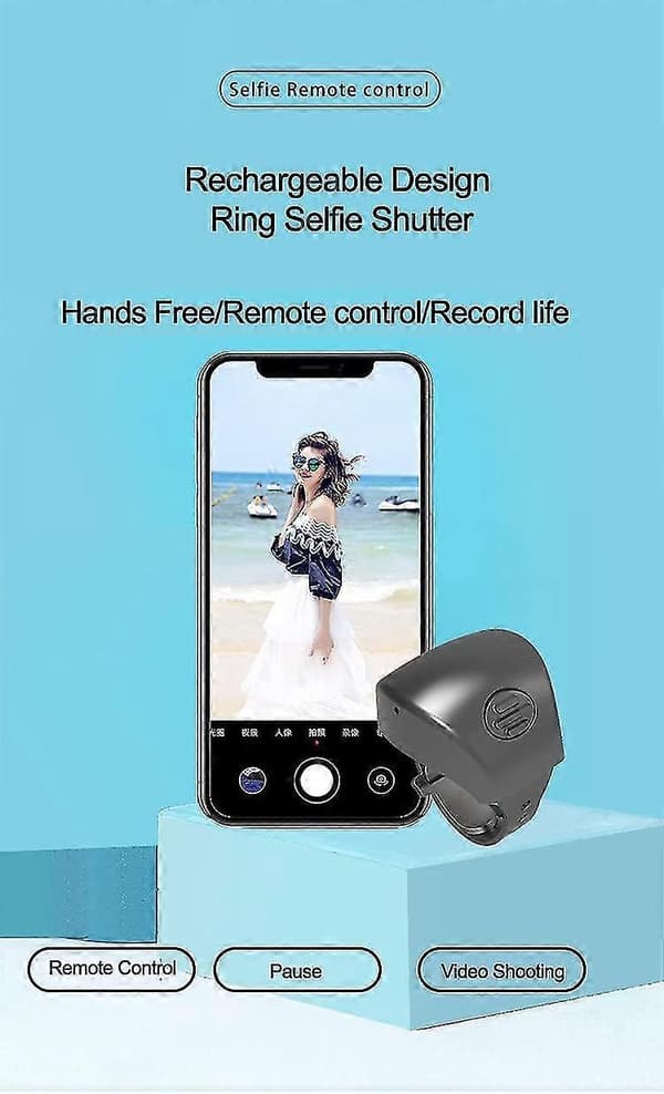 Bluetooth Selfie Ring Fjernutløser Er Egnet For Iphone Og Android Telefonkameraer