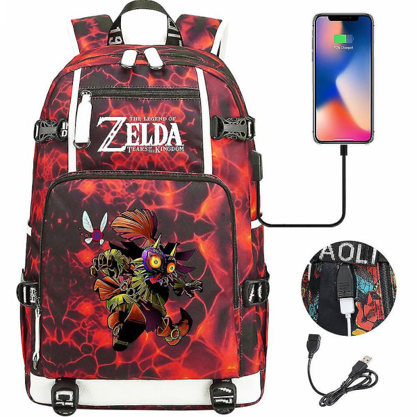 Breath Of The Wild Fans Eye Game Usb-ryggsekk - Cosplay skolesekk for studenter, Unisex Travel Laptop-veske 3