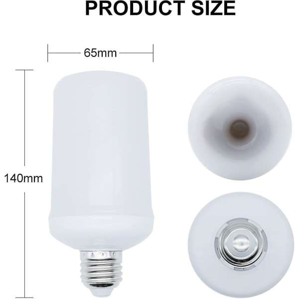 Led E27 flammelampe 5w 85-265v ampul Led flammeeffektpære blinkende simulering brandlampe (5 stk)