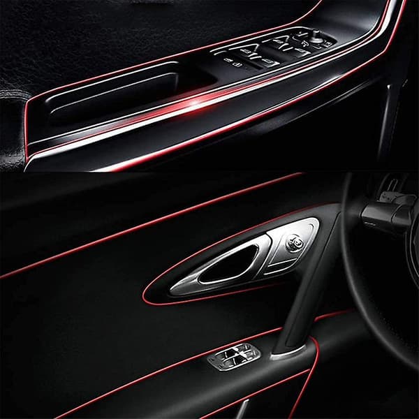 Bil Interiør Støping Trim Strips DIY Bil Styling Dashbord Luftuttak Universal Fleksibel Auto Interiør Dekor Tilbehør| | Red