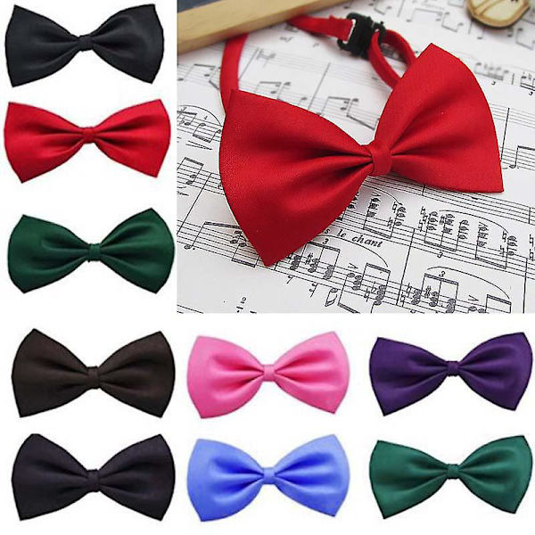 Justerbar fluga Fancy Satin Prom Kids Pojkar Solid fluga