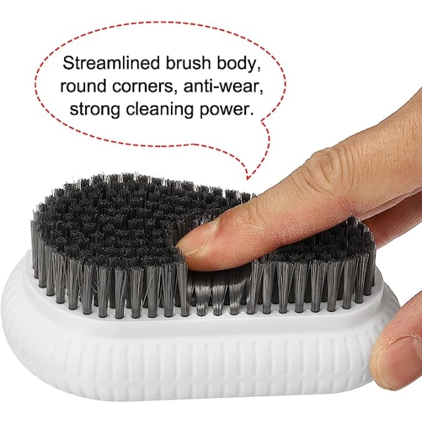 Rengøringsbørste PP børster ABS ryg med hængende hul, 3-pak husholdningsskrubbe til sko Sneakers tøj, hvid