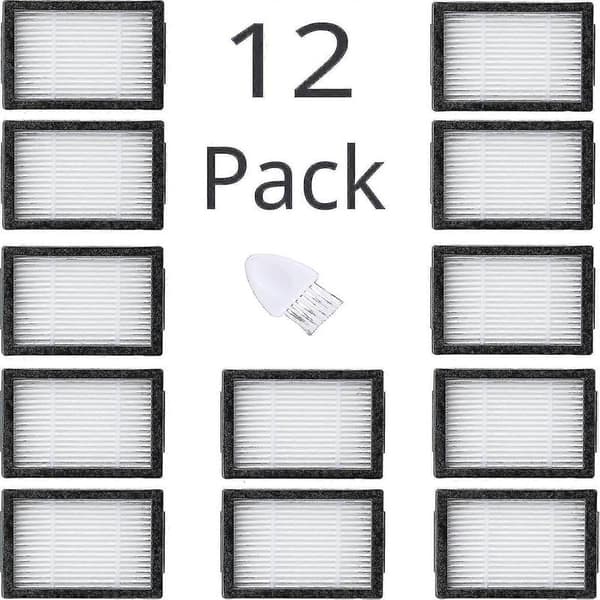 12-pakning erstatningsfiltre for iRobot Roomba I&E/I1-I8/E5-E6+/J7 (Ikke J7+)