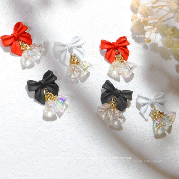 Nail Crystal Bell Bow Delicate läpinäkyvä kynsitarvikkeet riipus kynsien koristelu