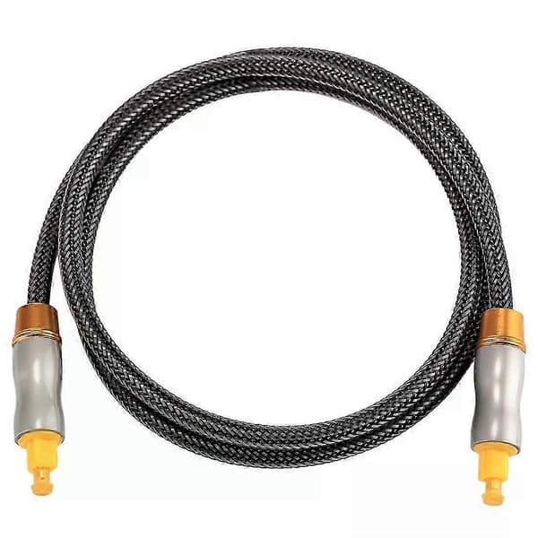 Toslink optisk kabel - 1m gullbelagt metallhode, OD6.0mm