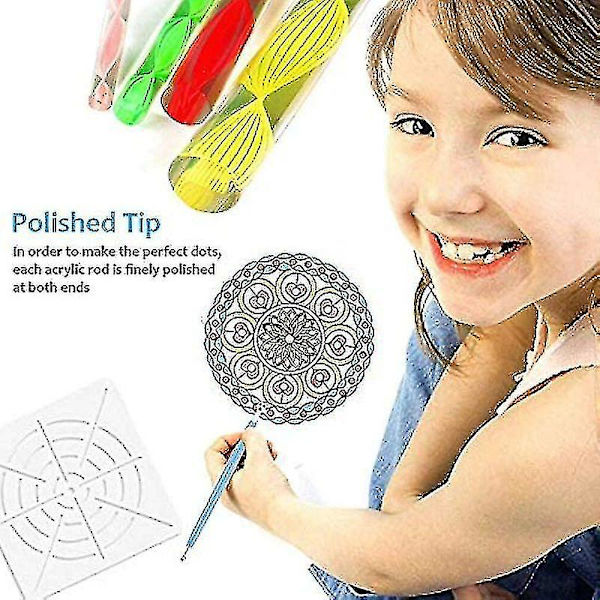 Dotting Tools Kits, 25 Tlg Mandala Dotting Tools Set, Dotting Penslar Stencil Ball Stylus Färgbricka för att måla stenar Ritning Drafting,ssxjv