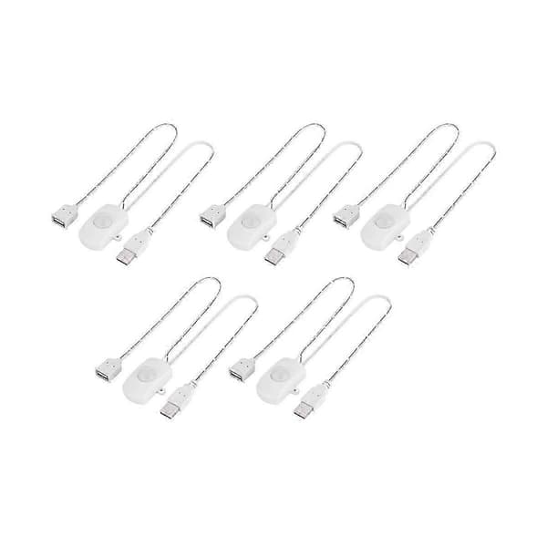 5 stk DC 5V/12V/24V USB PIR Infrarød Bevegelsesdetektor Sensorbryter for LED-lysstripe Vit