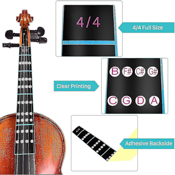 Sl Violin Finger Guide, 4/4 Violin Notes Sticker, Violin Fingerboard Sticker Fretboard Marker For Beginner10pcs)