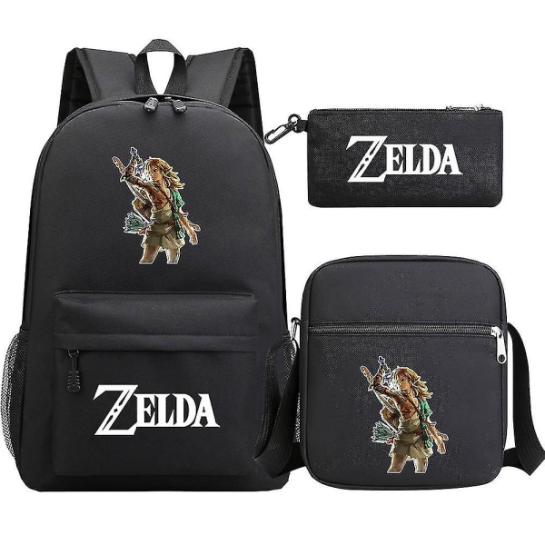 "Kingdom Of Zelda" Tears Print teini-opiskelijakoululaukku Kolmiosainen: Miesten ja naisten olkapukureppu 4