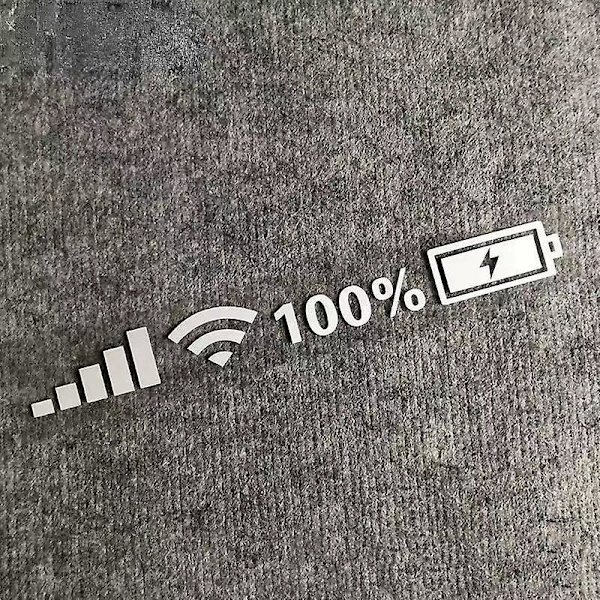 Bilvindrutedekaler Signal Wifi Power Vinyldekal Mobiltelefon Bildekaler Bilexteriör dekorativa tillbehörsdekaler - Bildekaler White 35x4cm