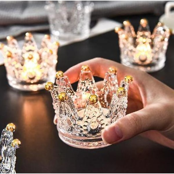 Crown Glassware Ljusstake, teljus/bordsskiva Ljusstake Ornament,