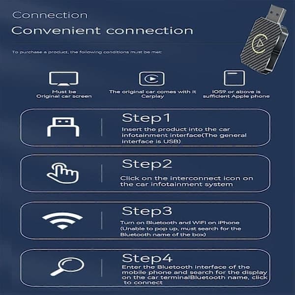2-i-1 Langaton CarPlay-sovitin Android Auto - Älykäs Mini Box USB Plug and Play Nopea WiFi-yhteys Model 2