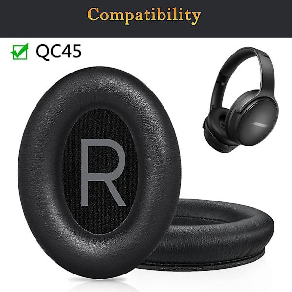 Öronkuddar Byte av kuddar för Bose Quietcomfort 45-qc45 Over-ear hörlurar, öronkuddar med mjukare proteinläder, brusisolering Memory Foam-