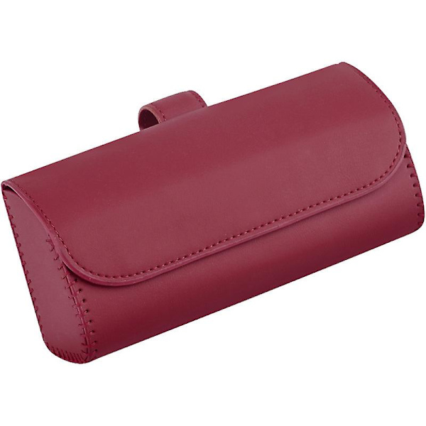Pu Nahka Autovisiiri Aurinkolasit Case Clip Ripustin Magneettinen Kiinnitys Aurinkolasipidike Silmälasit Säilytys Auton sisustustarvikkeet| | Wine red