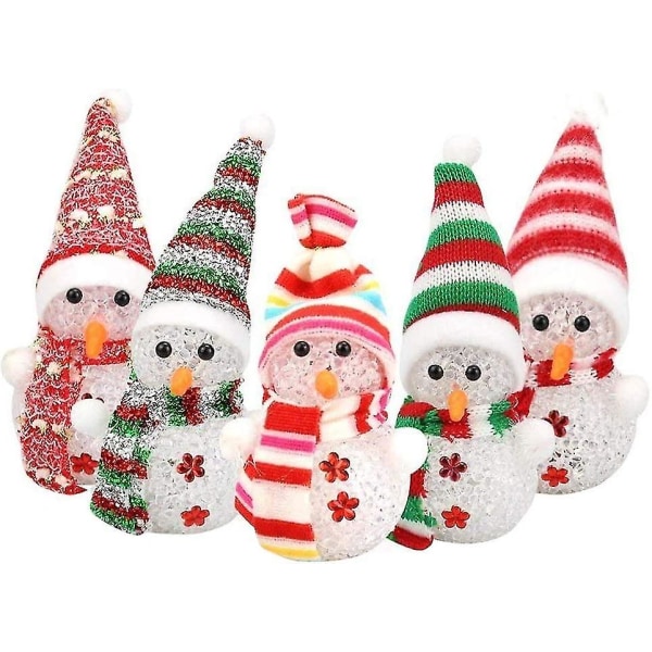 8 paketti jouluyövalot, lumiukon muotoiset moniväriset lumiukon led-koristevalot hatulla A