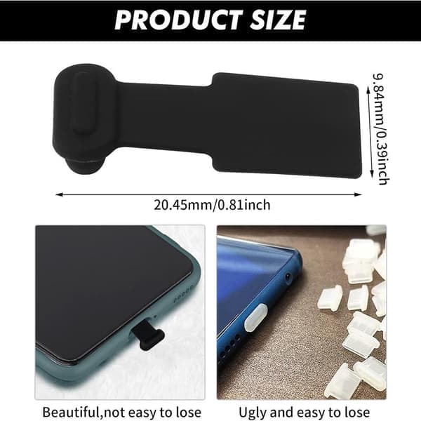10 kpl pölysuojia USB C Type C -portille, silikoniset pölysuojat Type C -puhelimelle, pölysuoja