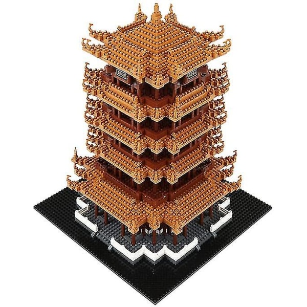 Yellow Crane Tower Mini Nano Building Blocks Sett, World Architecture Micro Diamond Blocks Murstein, Building Toy 3d Puzzle For Children Gift