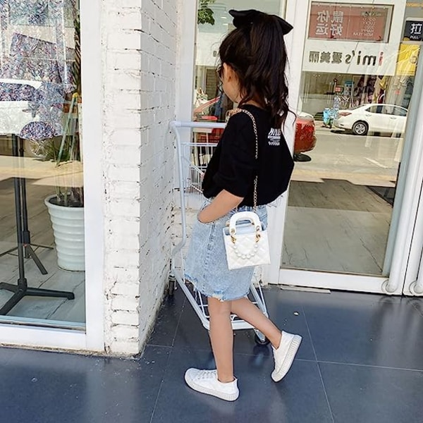 Blanka Patent Små flickor Crossbody Portmonnäer Handväska för toddler Top Handväska Mini paljetter Tofs Messenger Axelväska för barn
