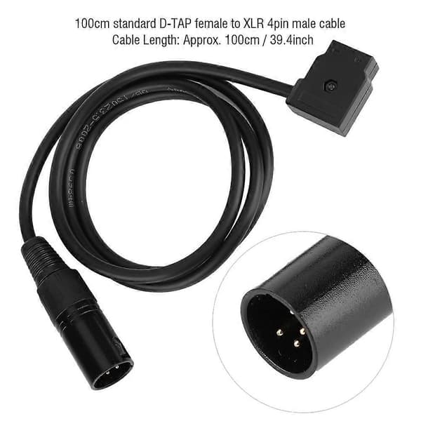 D-TAP hun til XLR 4-benet han adapter strømkabel XLR til D-TAP hun ledning 100cm