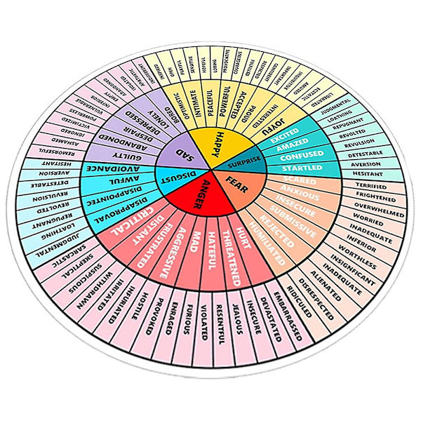 Magnetic Feeling Wheel Sticker Emotion Wheel Magnet Emotions Chart Wheel Kylskåpsmagnet 13x13cm