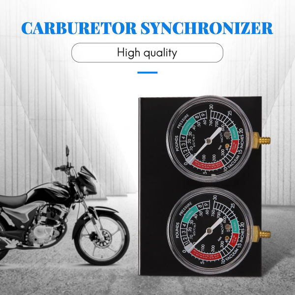 1set Motorcykel Förgasare Synchronizer Vakuummätare Verktyg Vakuummätare Balanser för // Svart black