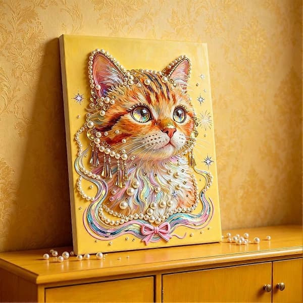 DIY Perlekunst Lerretsett - 3D Tekstur Avslappende Håndverk 30x40cm E 30*40CM
