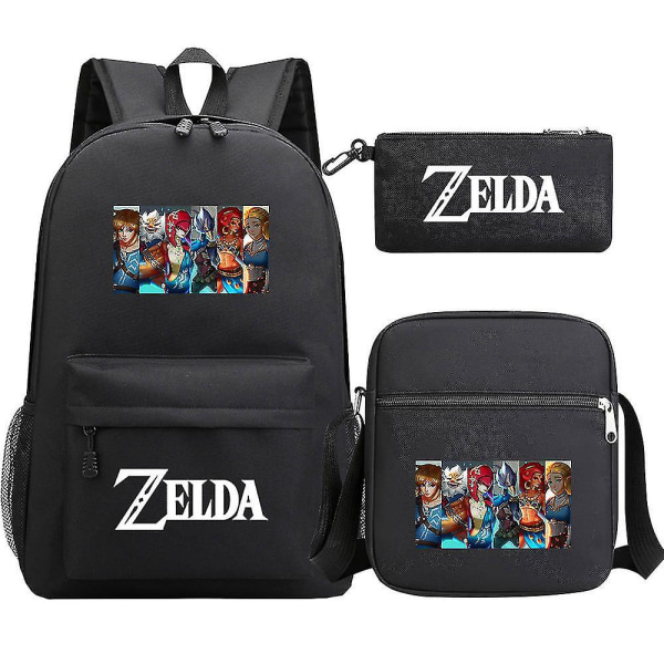 "Kingdom Of Zelda" Tears Print teini-opiskelijakoululaukku Kolmiosainen: Miesten ja naisten olkapukureppu 7