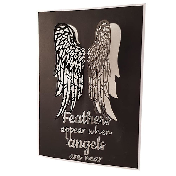 Änglavingar Metallskärning Dies Gör själv Scrapbooking-kort Relief Form Stencil Mengxi