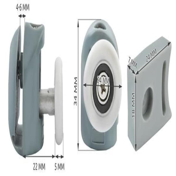 Wheels for Shower Cabin / Shower Door - 8 pcs Grey Grey grå