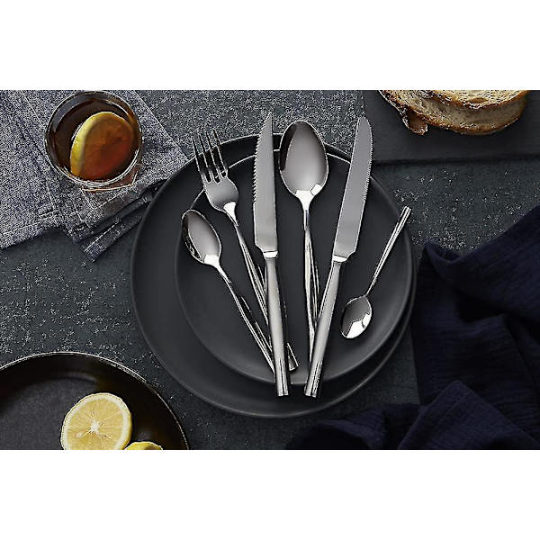 2023-illallinen Forks- set , 6 kpl, 18/10 ruostumatonta terästä, 8,15 tuumaa (hopea) lahja